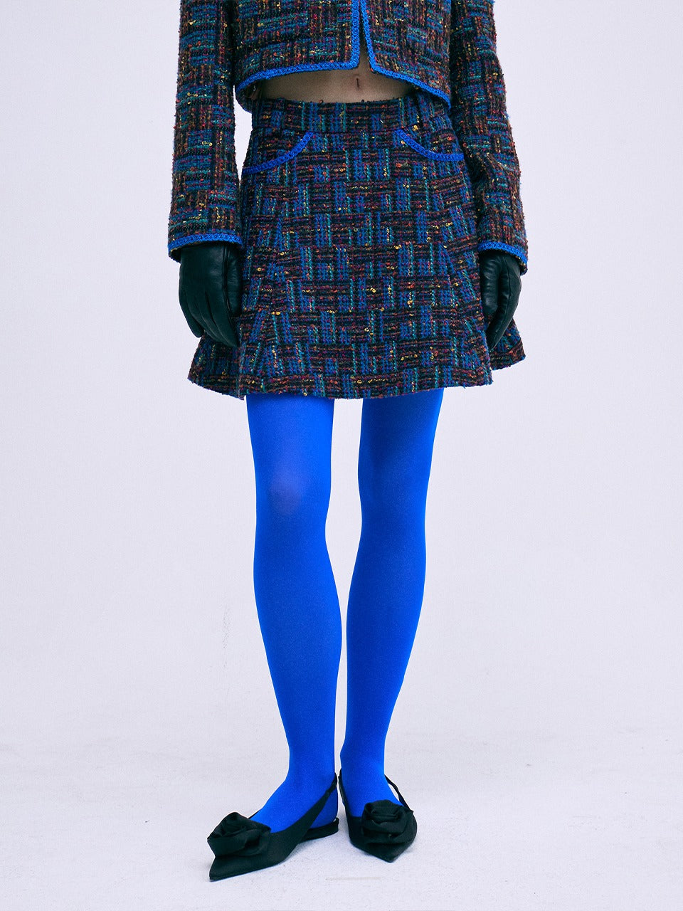 Mardi Mercredi - Tweed A Line Skirt (Purple) product image 1 | TRAB K-Fashion Australia