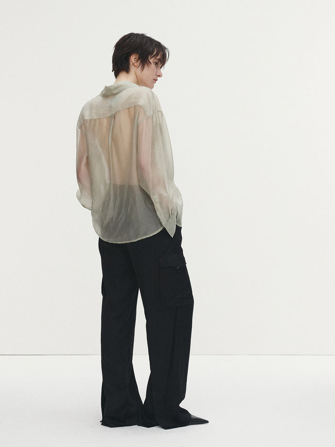 Tonywack - Oversized Sheer Shirt (Pale Green) product image 3 | TRAB K-Fashion Australia