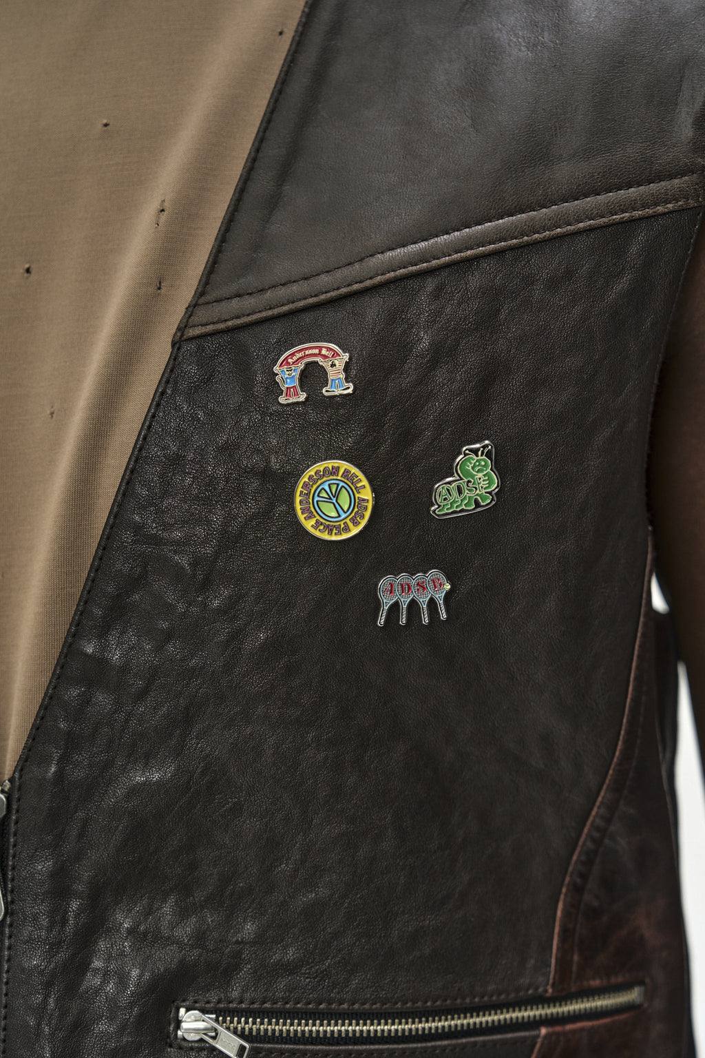 Andersson Bell - Back Knit Patchwork Leather Vest (Brown) product image 6 | TRAB K-Fashion Australia