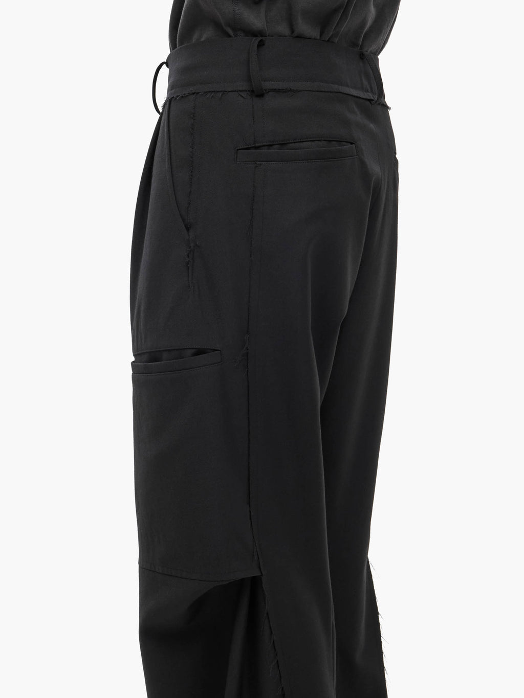Jiyong Kim - Raw Edged 3D Pocket Trousers (Black) product image 7 | TRAB K-Fashion Australia