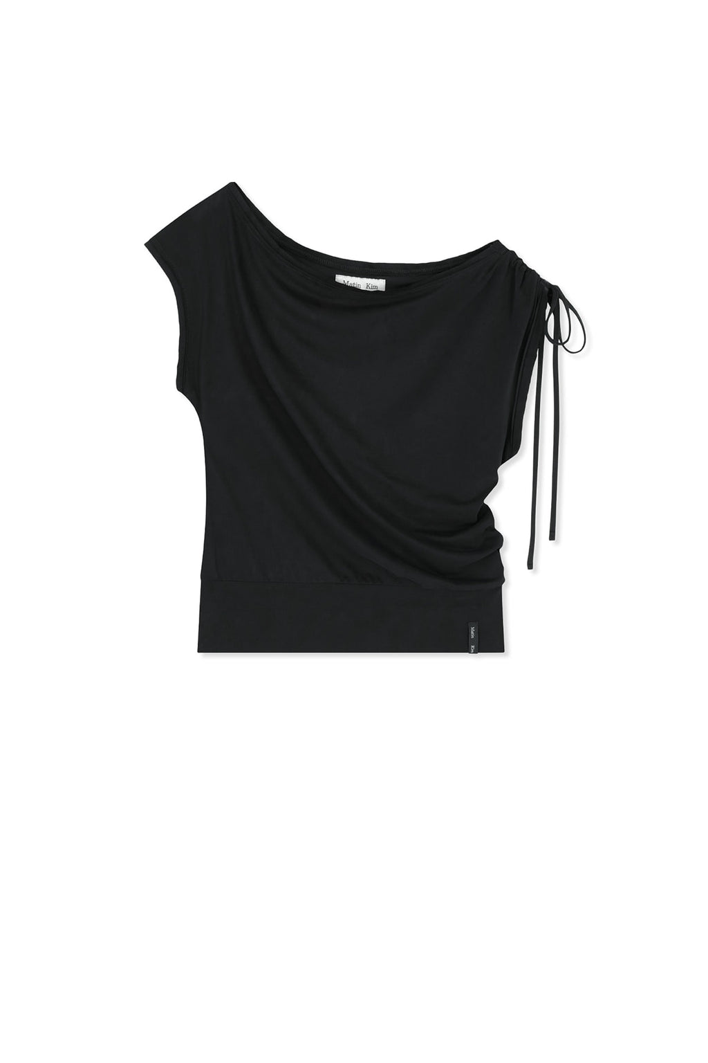 Matin Kim - Draped Asymmetric Sleeveless Top (Black) product image 1 | TRAB K-Fashion Australia