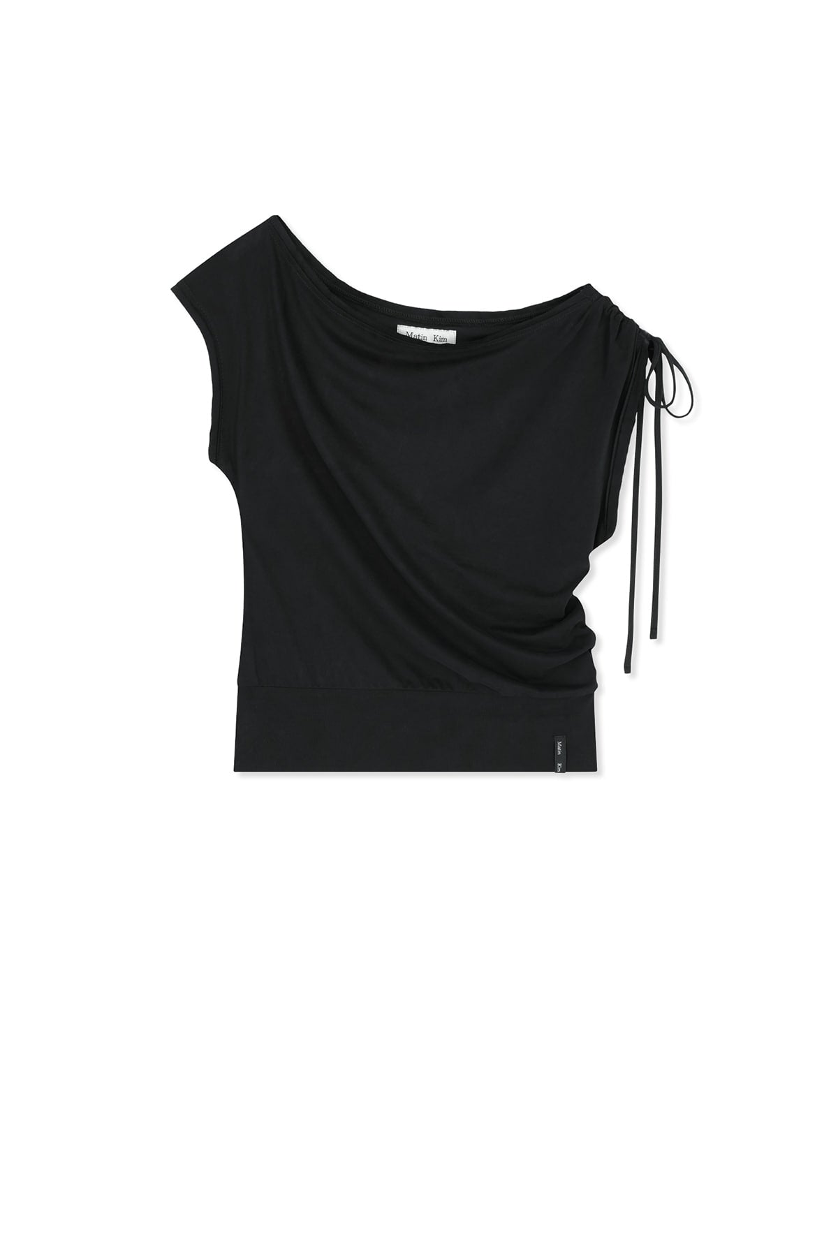 Matin Kim - Draped Asymmetric Sleeveless Top (Black) product image 1 | TRAB K-Fashion Australia