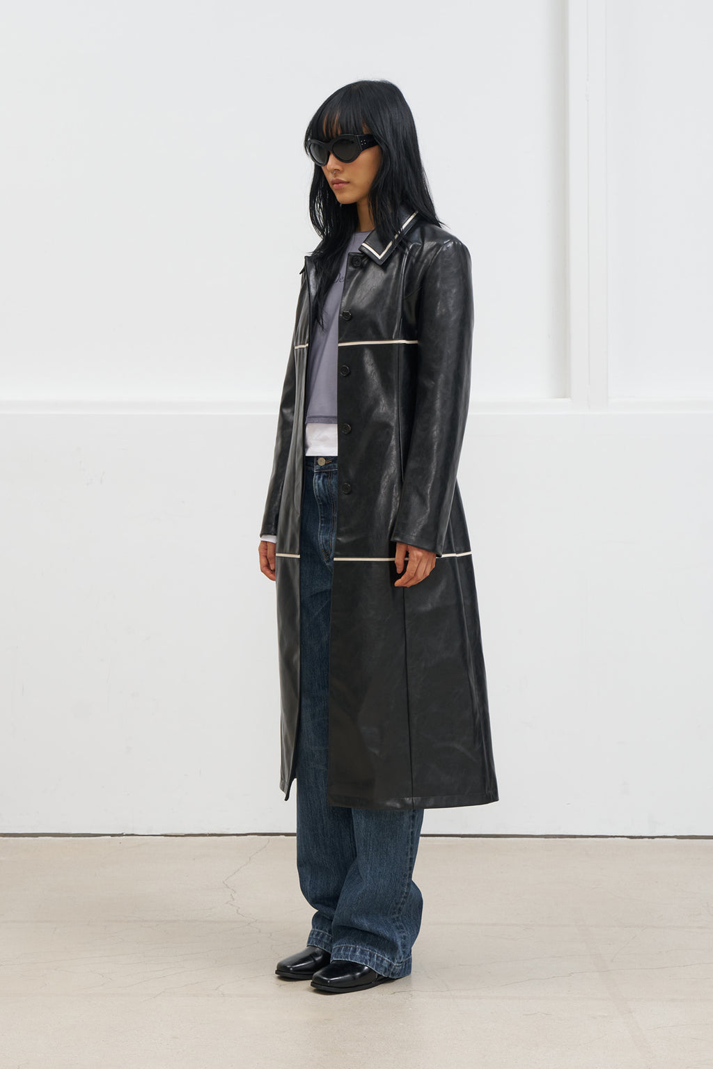 Deinet - Faux Leather Contrast Jacket (Black) product image 2 | TRAB K-Fashion Australia