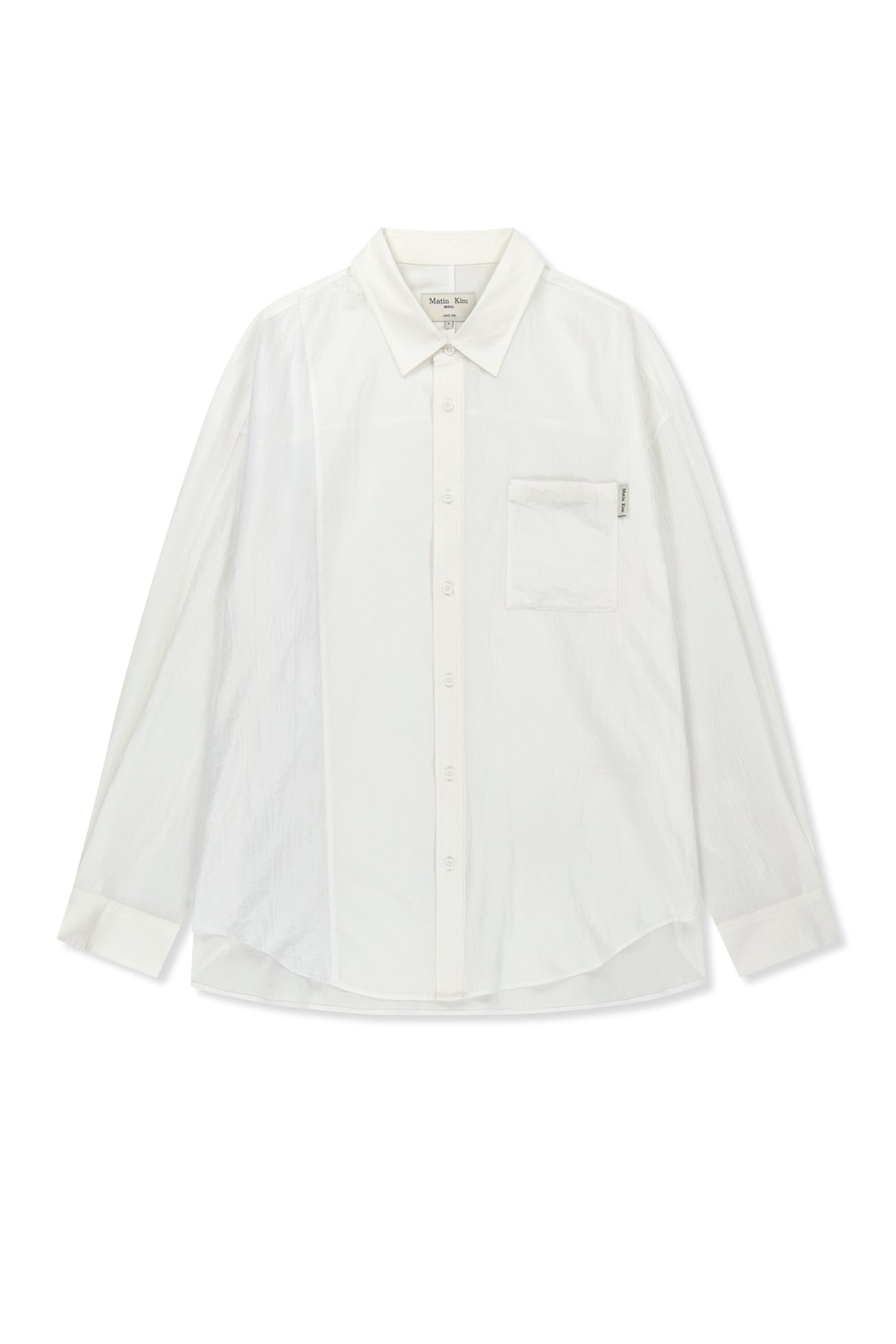 Matin Kim - Mixed Panel Over Fit Shirt (White) product image 1 | TRAB K-Fashion Australia