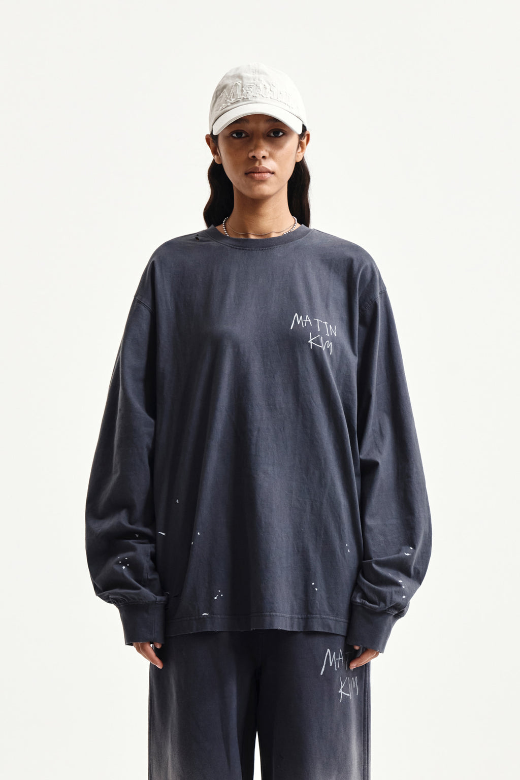 Matin Kim - Vintage Washed Logo Top (Charcoal) product image 15 | TRAB K-Fashion Australia