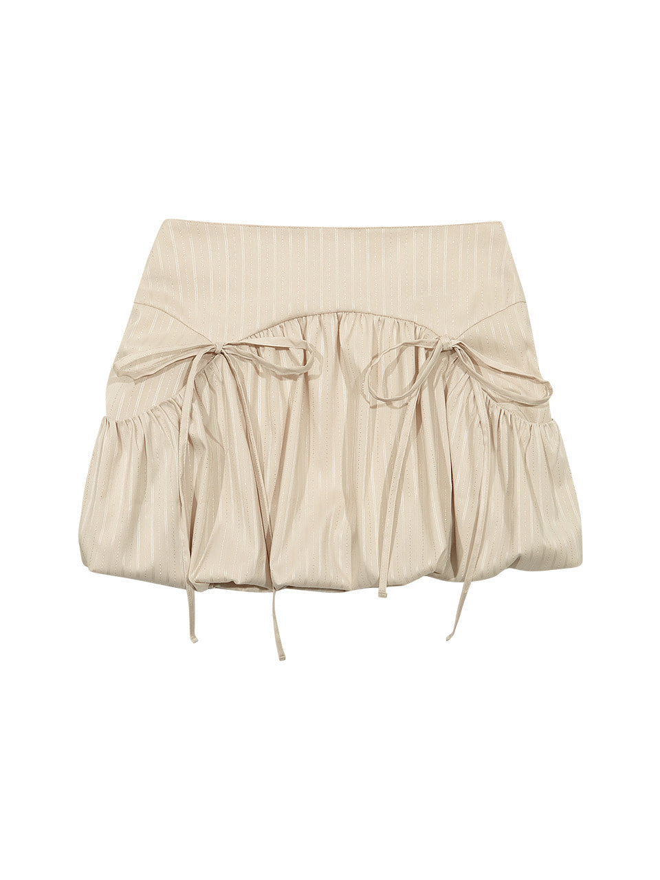Margarin Fingers - Shirring Pocket Balloon Skirt (Light Beige) product image 2 | TRAB K-Fashion Australia
