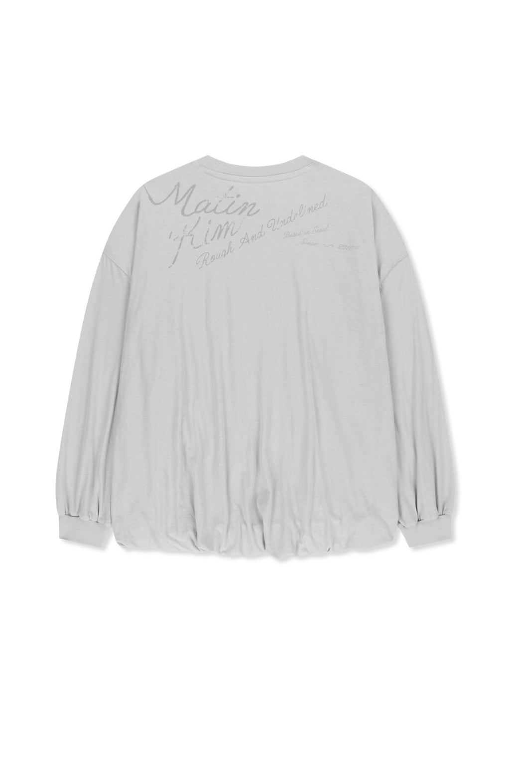 Matin Kim - Blouson Hem Overfit Top (Light Grey) product image 2 | TRAB K-Fashion Australia