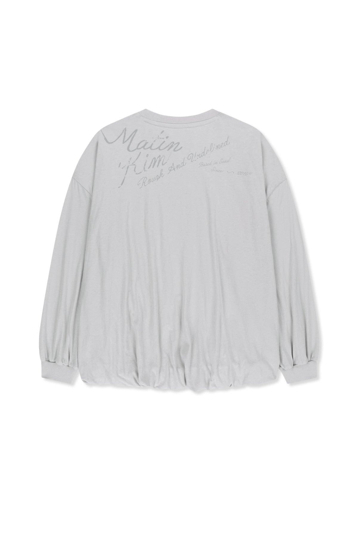 Matin Kim - Blouson Hem Overfit Top (Light Grey) product image 2 | TRAB K-Fashion Australia