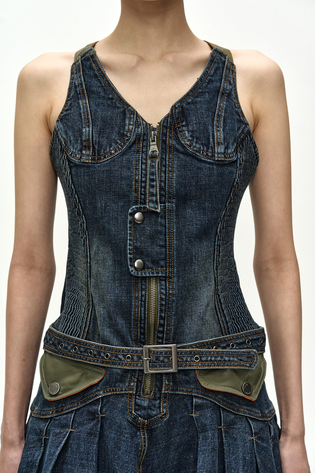 Andersson Bell - Military Ma-1 Harness Denim Dress (blue) (Blue) product image 6 | TRAB K-Fashion Australia
