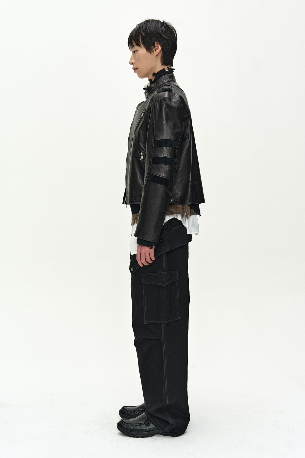Andersson Bell - Segment Moto Leather Jacket (black) (Black) product image 4 | TRAB K-Fashion Australia