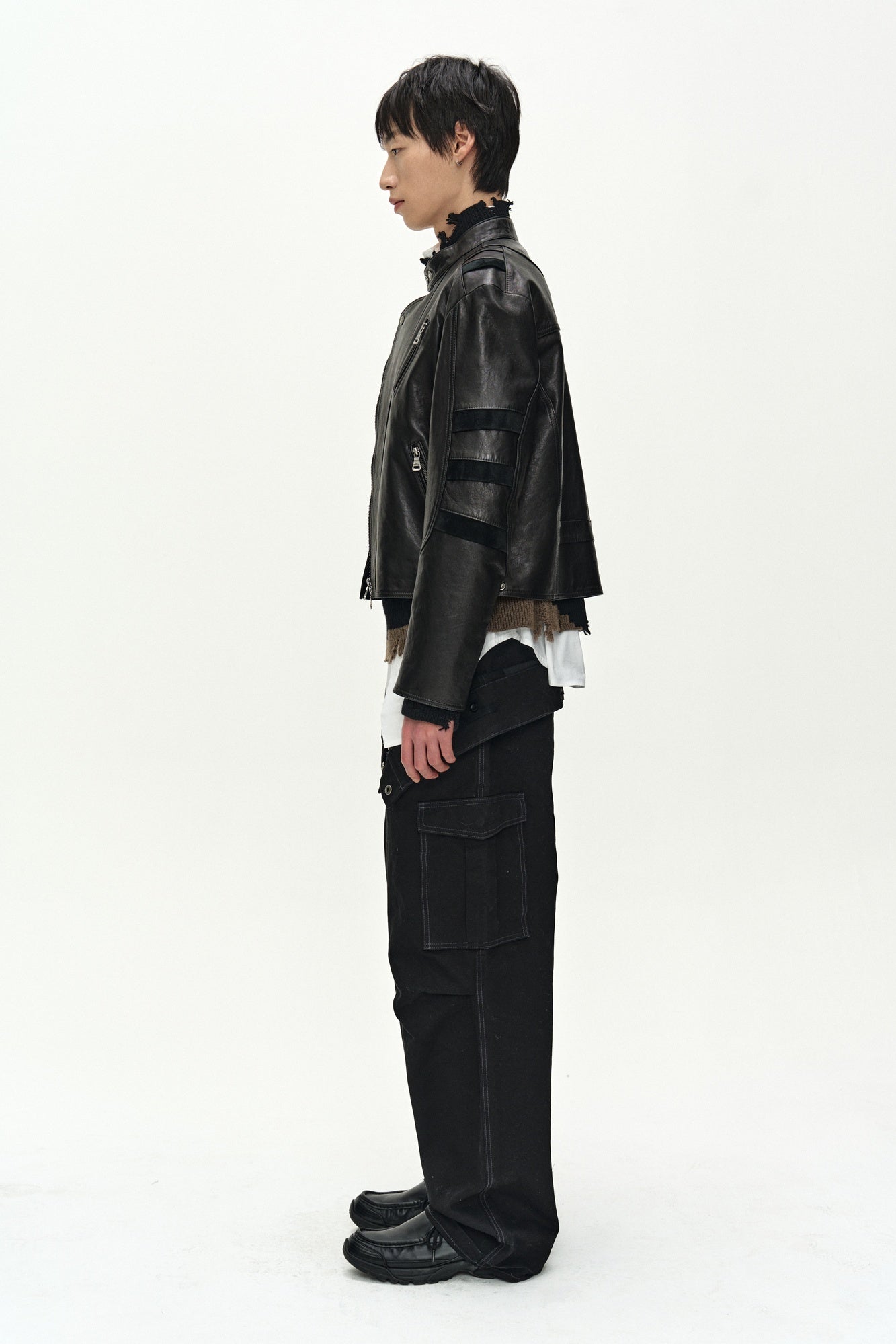 Andersson Bell - Segment Moto Leather Jacket (black) (Black) product image 4 | TRAB K-Fashion Australia