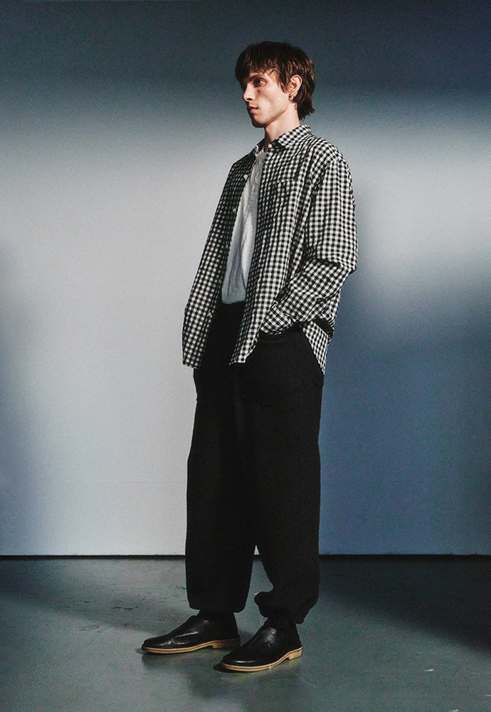 Art if acts - Gingham Check Oxford Shirt (Cream/Black) product image 2 | TRAB K-Fashion Australia