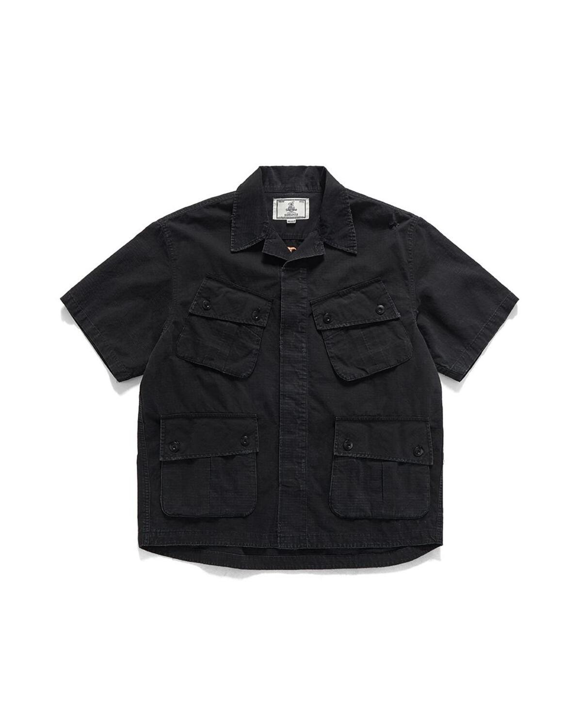 Eastlogue - Embroidered Woody Fatigue Half Shirts Jacket (Black Ripstop) product image 2 | TRAB K-Fashion Australia