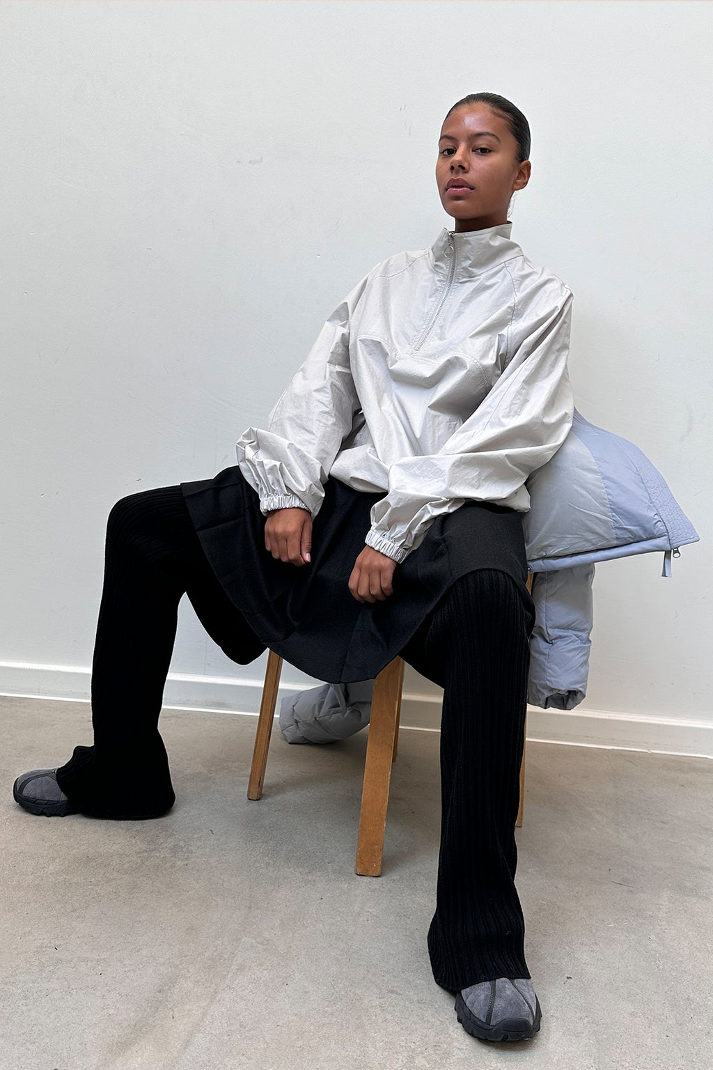 Matin Kim - Layered Knit Boots Cut Pants (Black) product image 6 | TRAB K-Fashion Australia