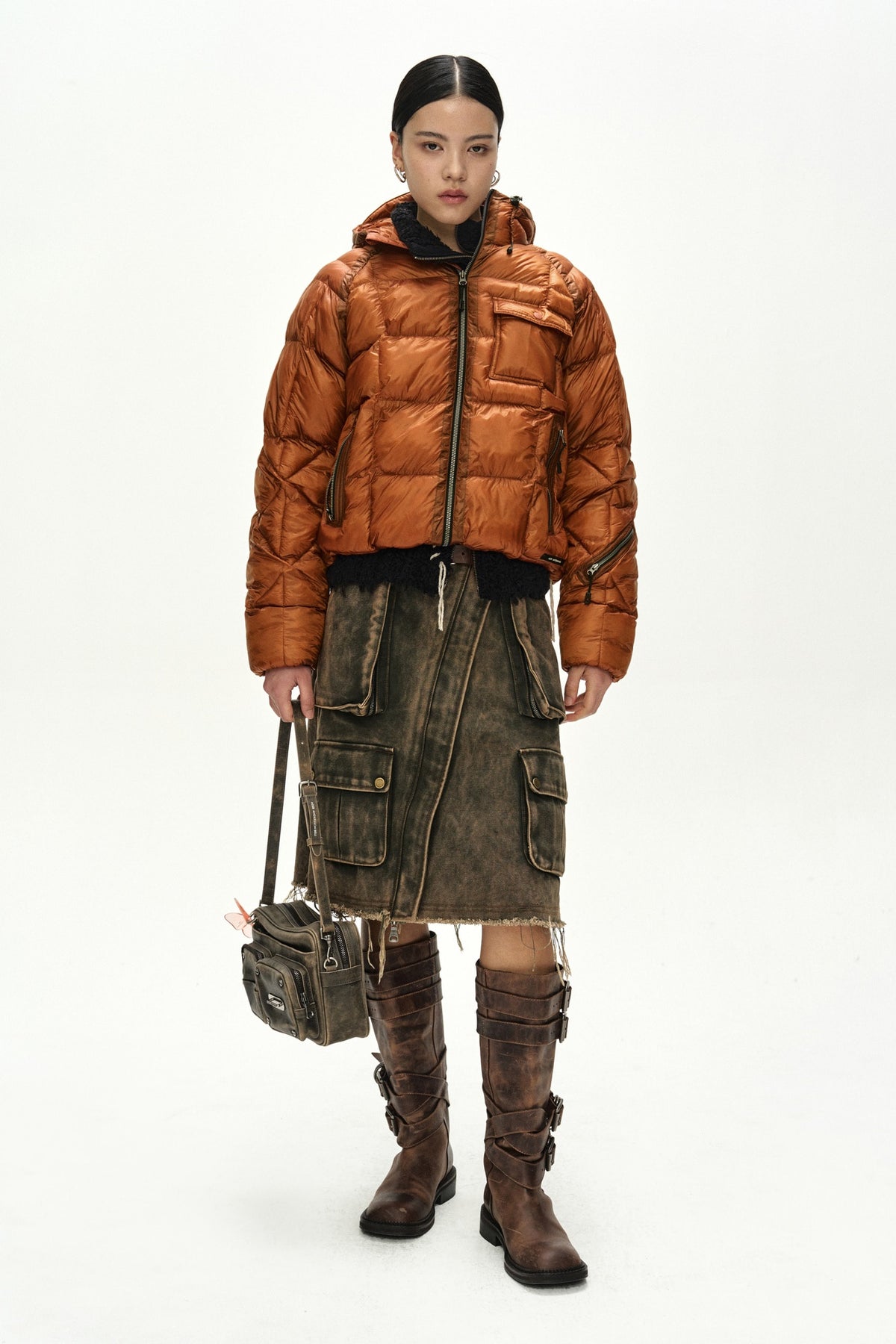 Andersson Bell - Unisex Torino Lightweight Down Jacket (Orange) product image 2 | TRAB K-Fashion Australia