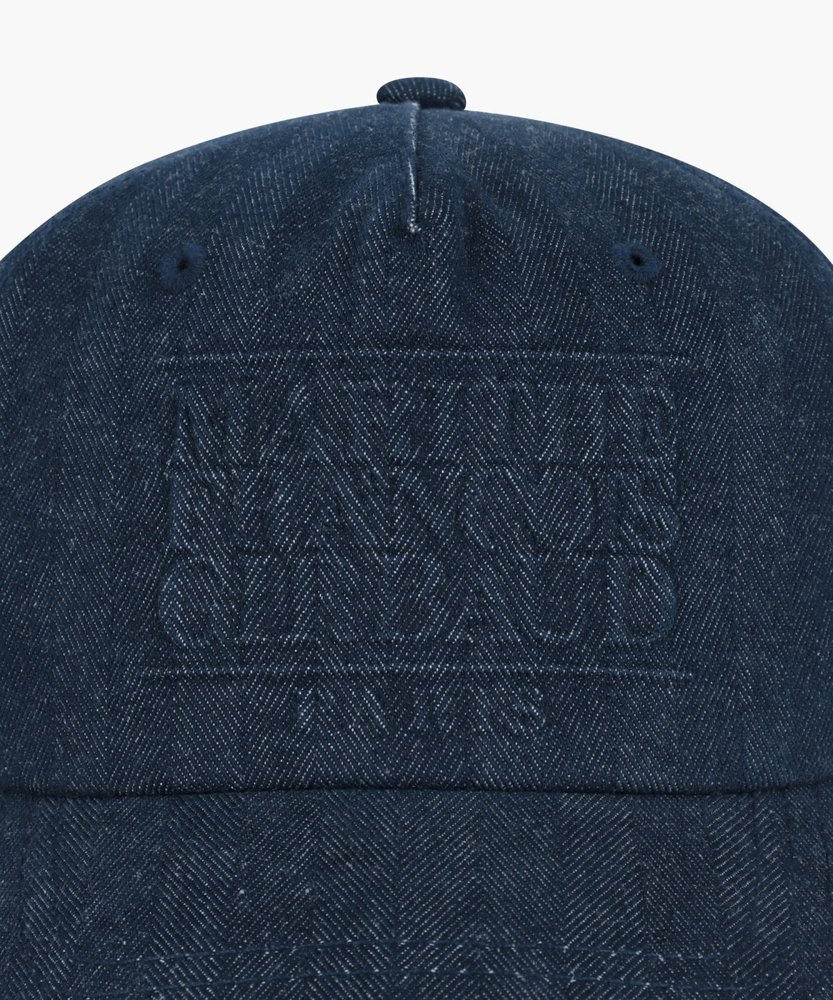 Marithe & Francois Girbaud - Embo Classic Logo 5-panel Herringbone Denim Cap (Indigo) product image 3 | TRAB K-Fashion Australia