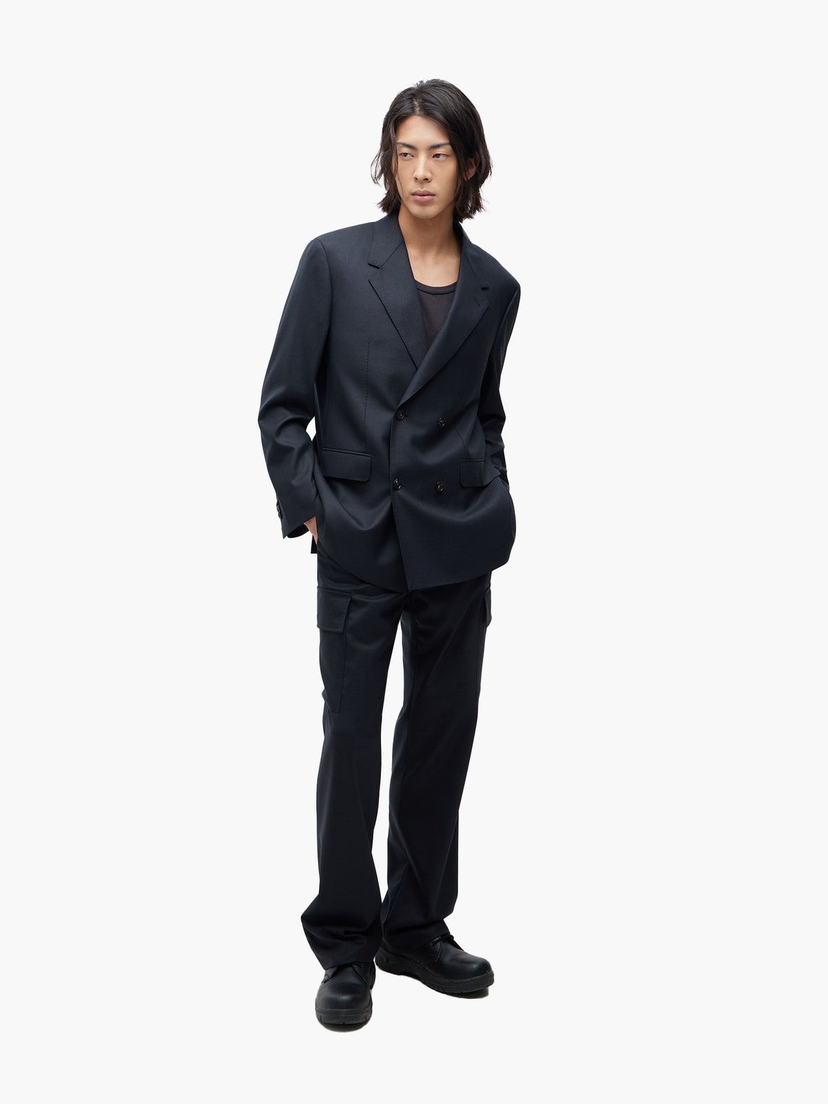 Jiyong Kim - Super Fine Wool Tailored Trousers (Black) product image 1 | TRAB K-Fashion Australia