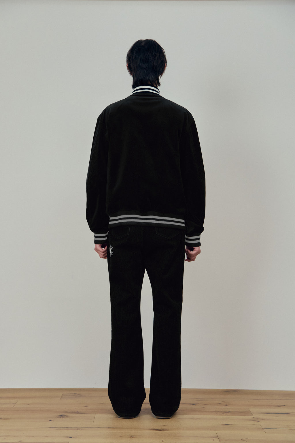 Stu - Embroidery Velvet Varsity (Black) product image 3 | TRAB K-Fashion Australia