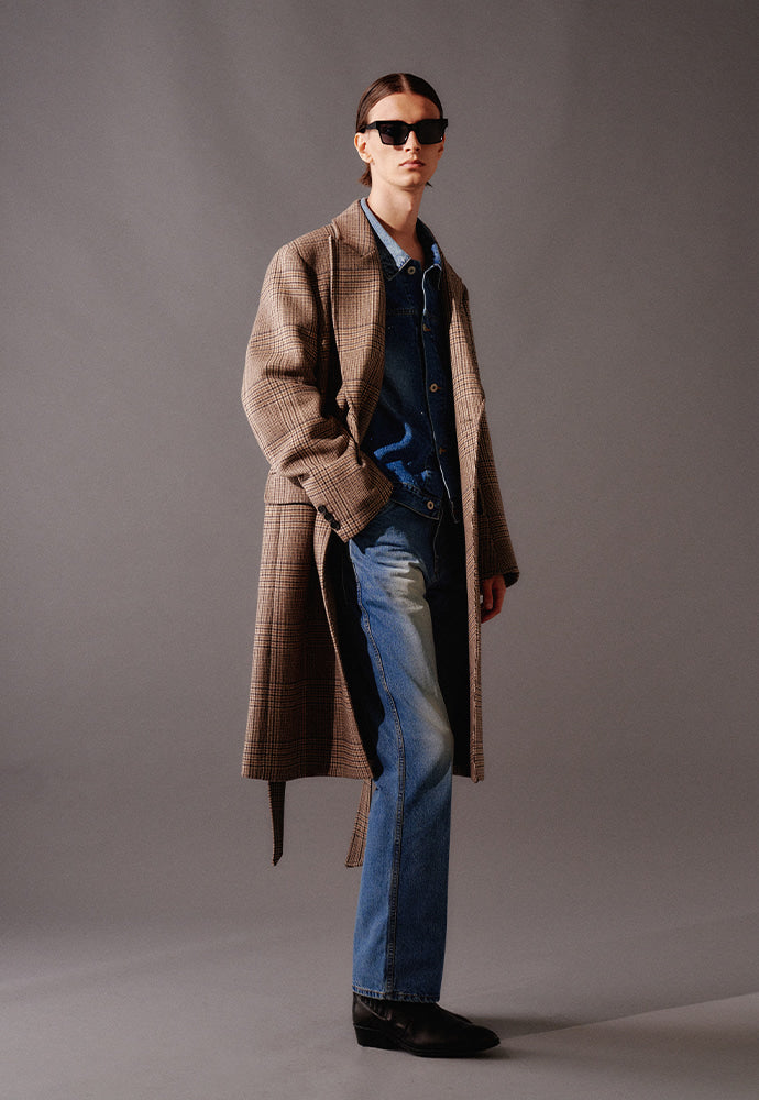 Tonywack - Crudo Cashmere Double Coat (Beige Prince Of Wales Check) product image 2 | TRAB K-Fashion Australia