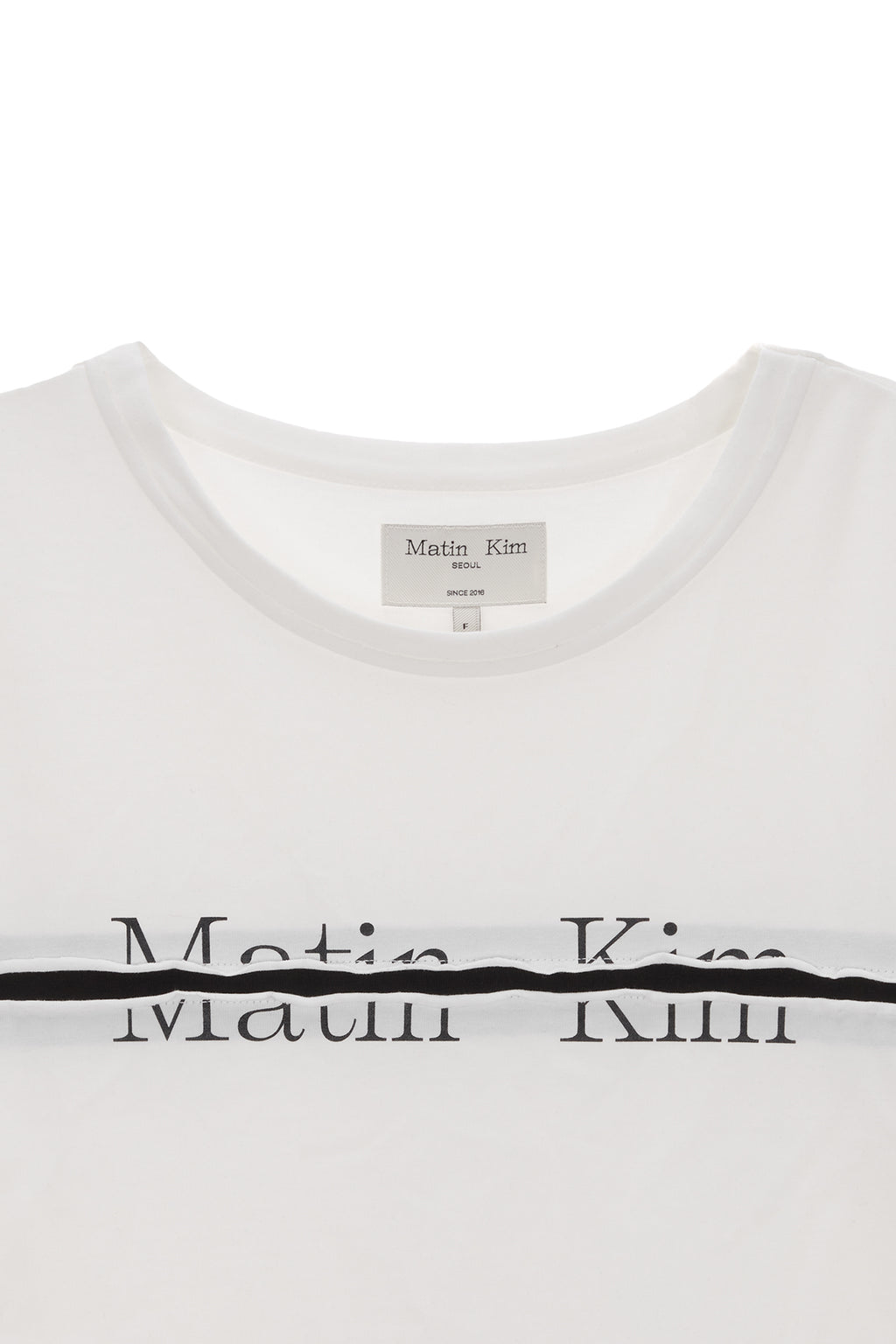 Matin Kim - Logo Cutted Layered Top (White) product image 3 | TRAB K-Fashion Australia