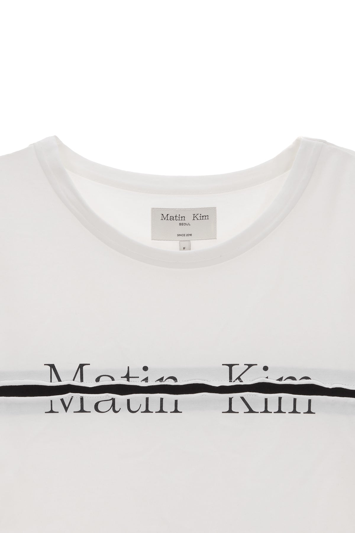 Matin Kim - Logo Cutted Layered Top (White) product image 3 | TRAB K-Fashion Australia