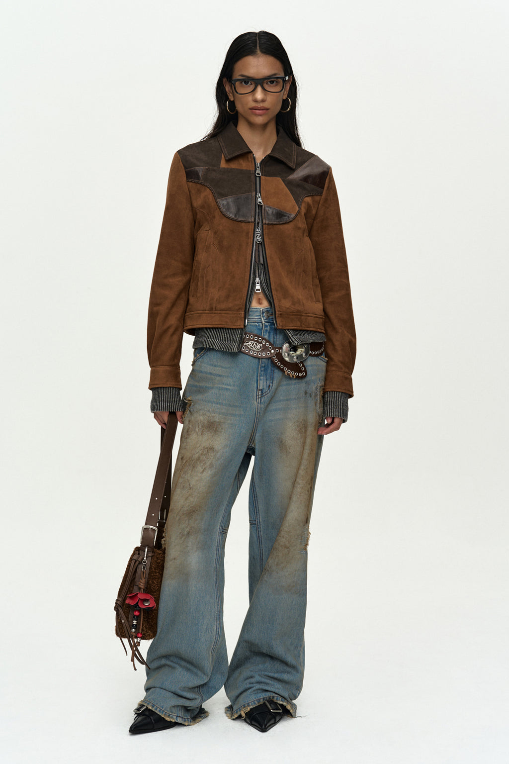 Andersson Bell - Harvey Leather Patchwork Jacket (Brown) product image 8 | TRAB K-Fashion Australia