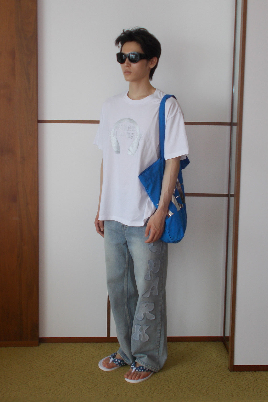 Deinet - Point Logo Shoulder Big Bag (Blue) product image 2 | TRAB K-Fashion Australia