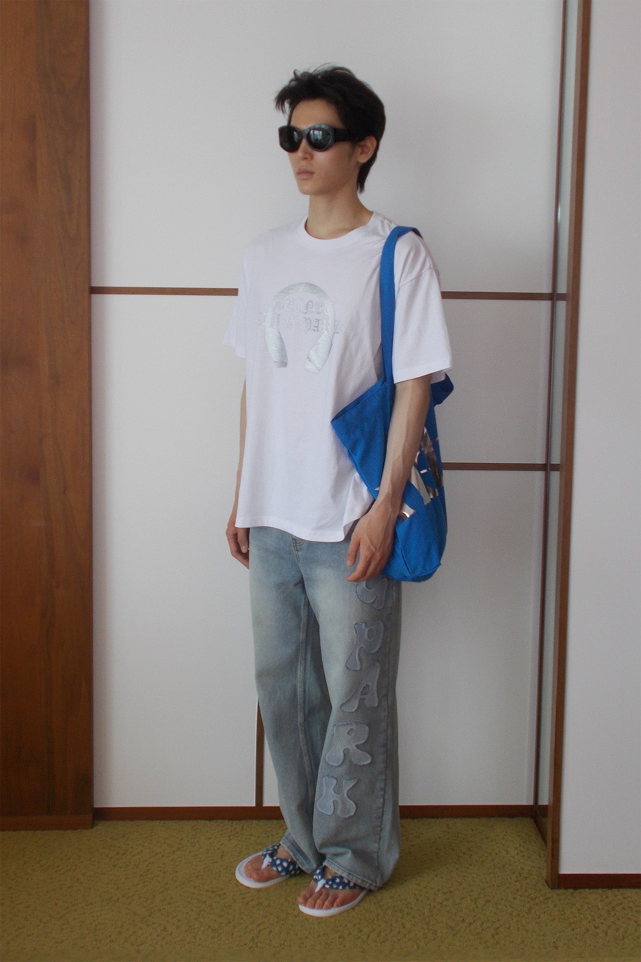 Deinet - Point Logo Shoulder Big Bag (Blue) product image 2 | TRAB K-Fashion Australia
