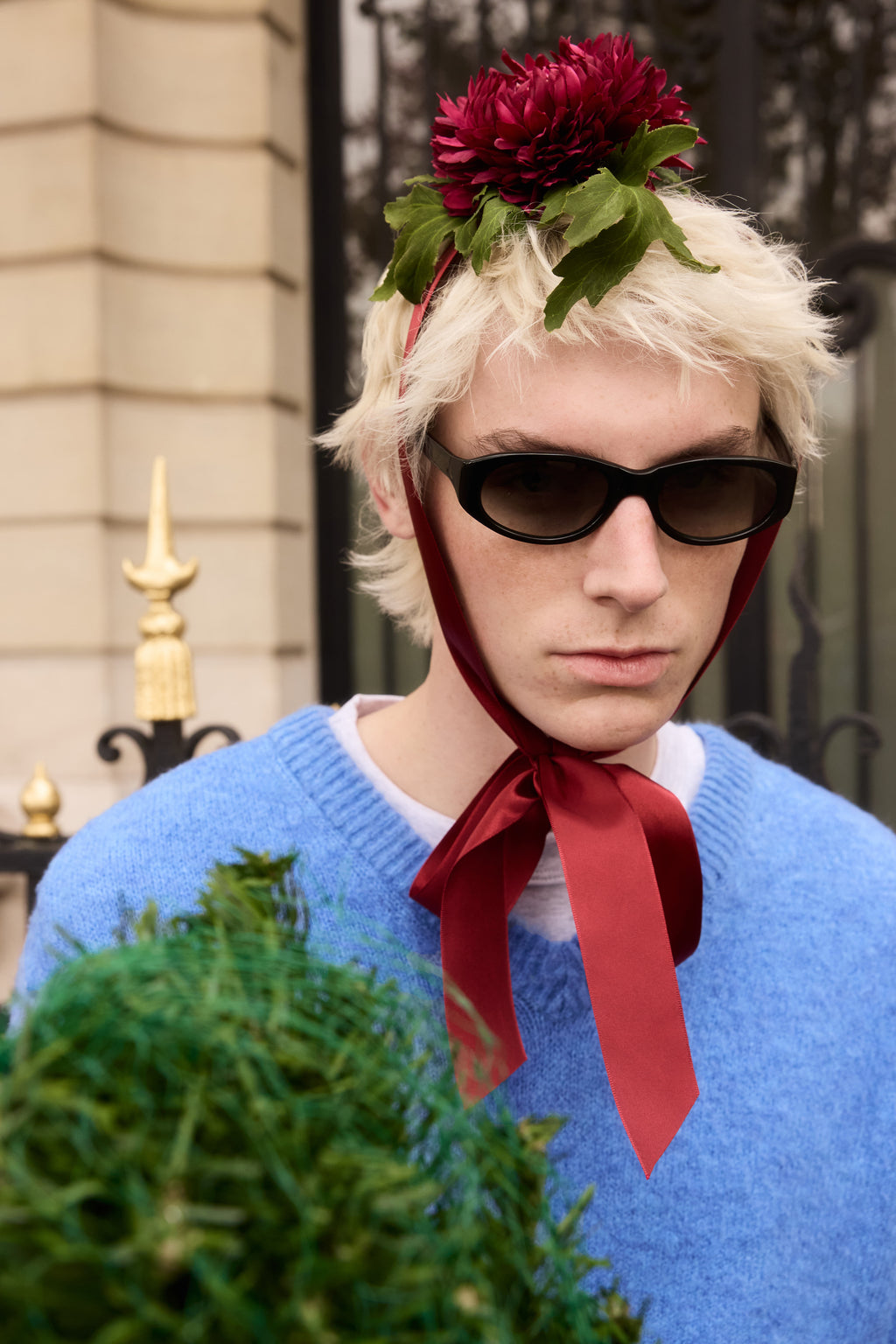 STU - Boucle V-Neck Knit In Azure (Blue) product image 10 | TRAB K-Fashion Australia