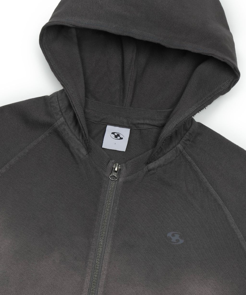 San San Gear - Washed Hoodie Zip-Up (Charcoal) product image 6 | TRAB K-Fashion Australia