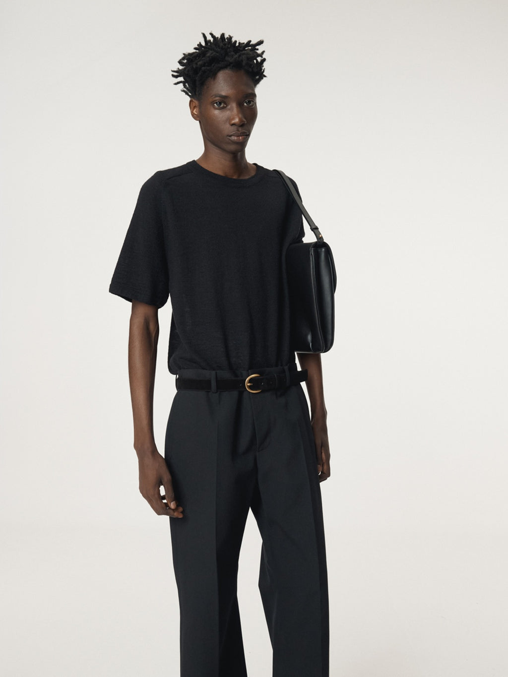 Recto - Rc Sheer Short Sleeve Knit Top (Black) product image 1 | TRAB K-Fashion Australia