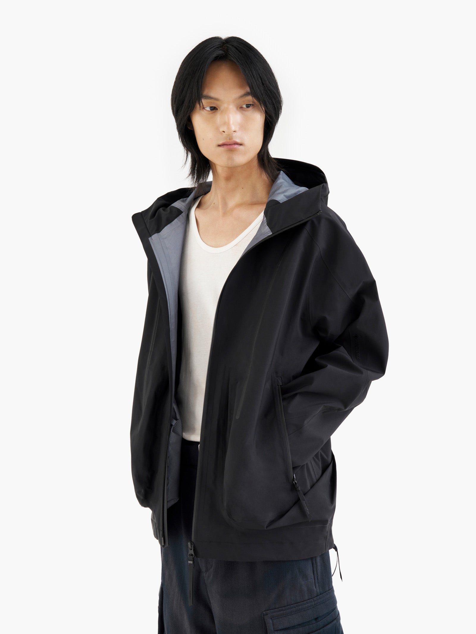 Jiyong Kim - Gore-Tex Draped Windbreaker (Black) product image 2 | TRAB K-Fashion Australia