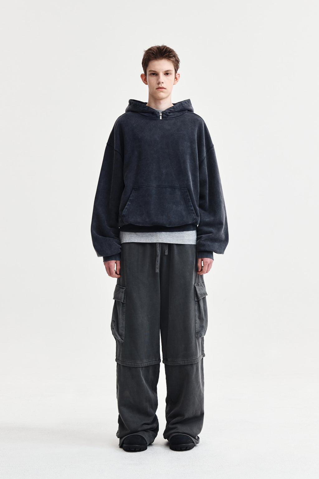 Matin Kim - [Pre-Order – Ships November 5] Pigment Dyed Cargo Pants (Charcoal) product image 6 | TRAB K-Fashion Australia