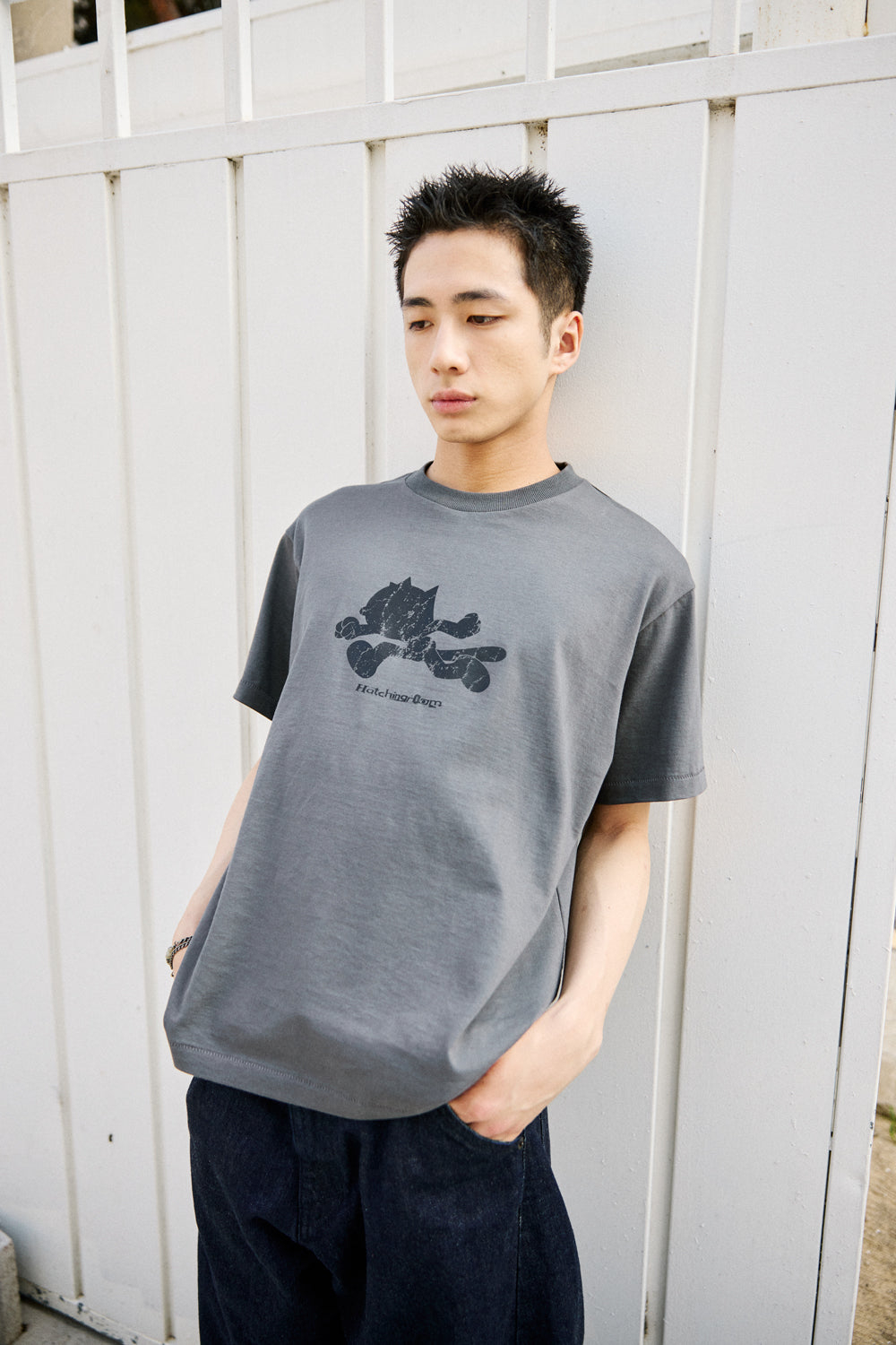 Hatchingroom - Ghost Felix Tee (Graphite) product image 10 | TRAB K-Fashion Australia