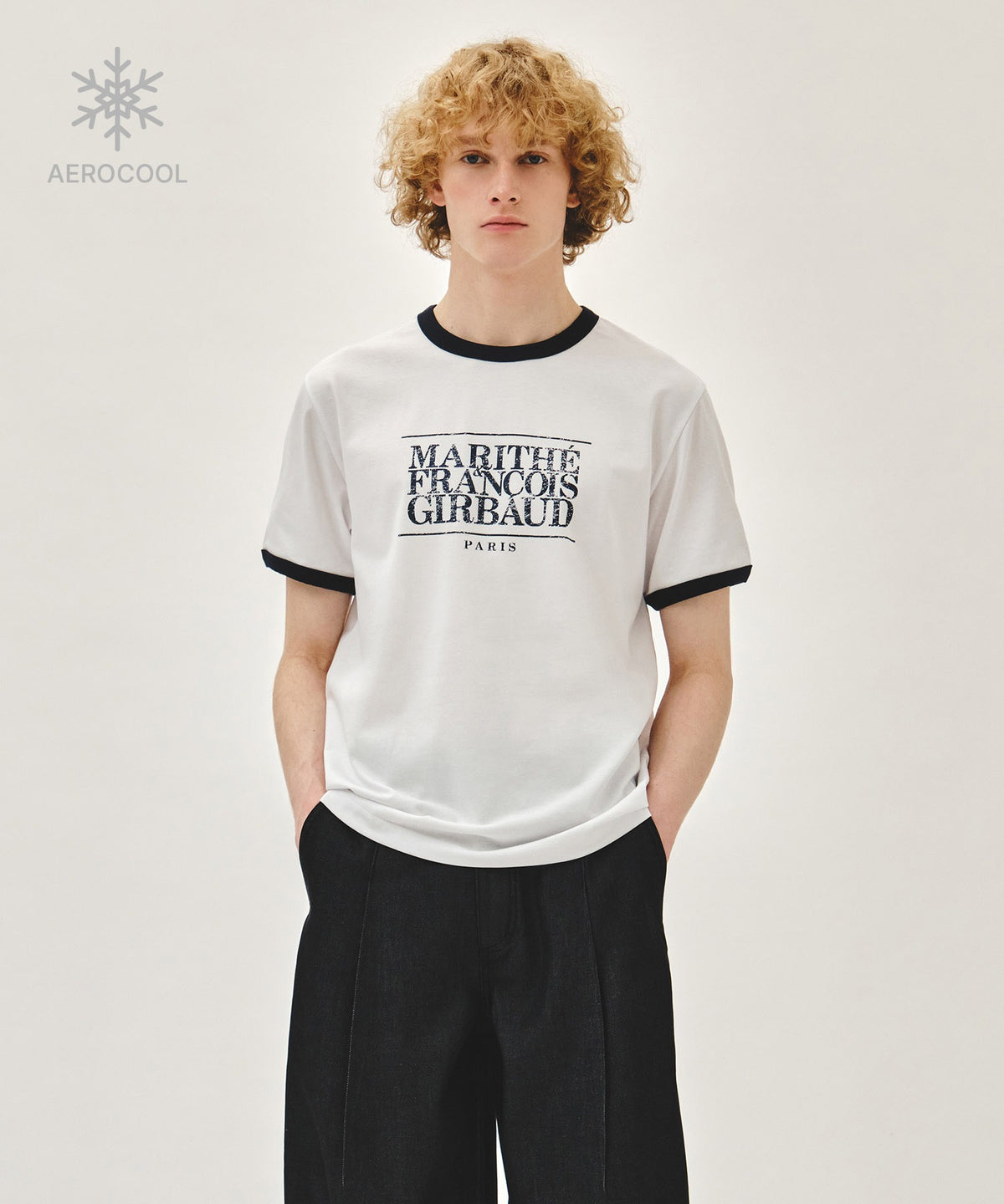 Marithe & Francois Girbaud - Aerocool Crack Classic Logo Ringer Tee (White) product image 1 | TRAB K-Fashion Australia