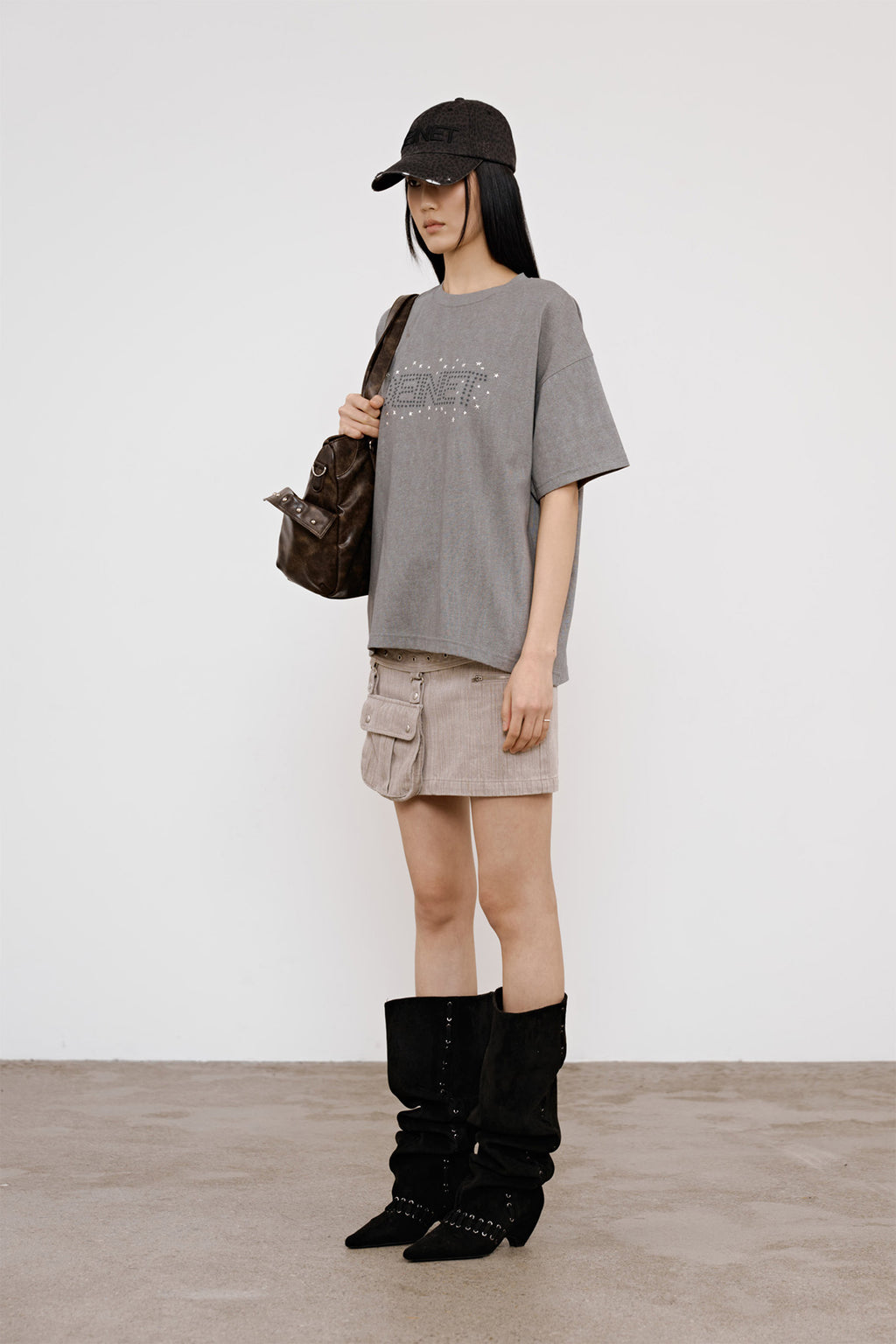 Deinet - Belted Tunnel Skirt (Beige) product image 2 | TRAB K-Fashion Australia