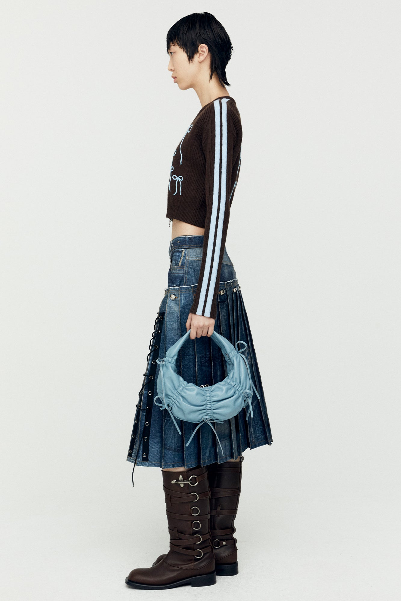 Andersson Bell - Ribbon Embroidery Knit Cardigan (Blue) product image 3 | TRAB K-Fashion Australia