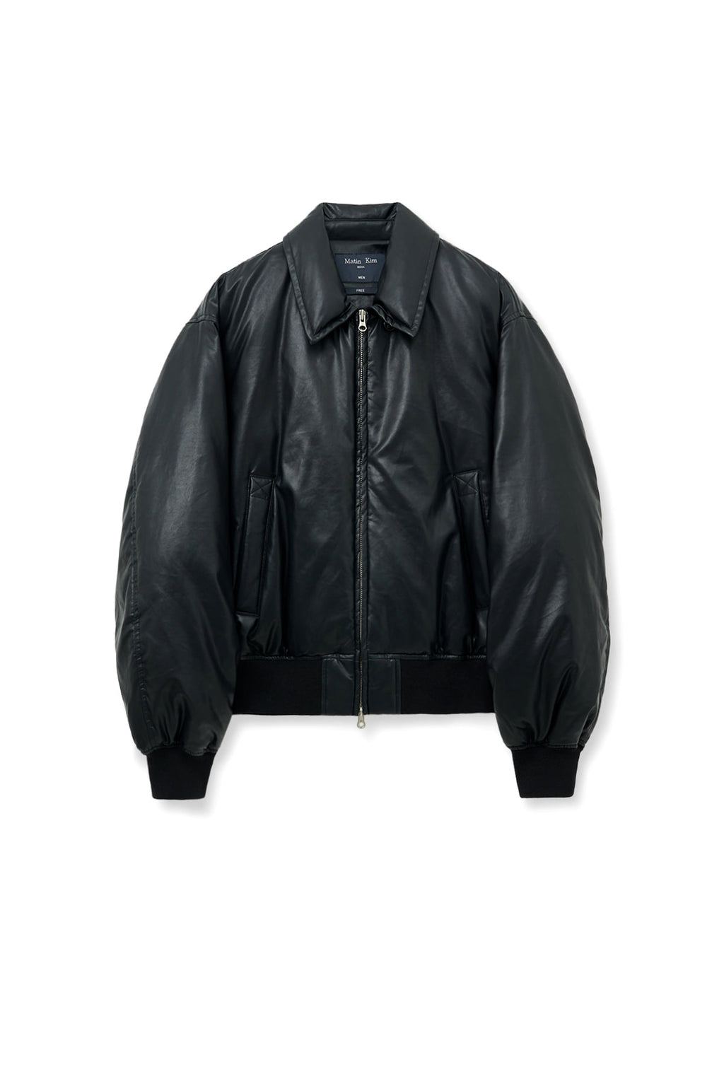 Matin Kim - Faux Leather Down Jumper (Black) product image 2 | TRAB K-Fashion Australia