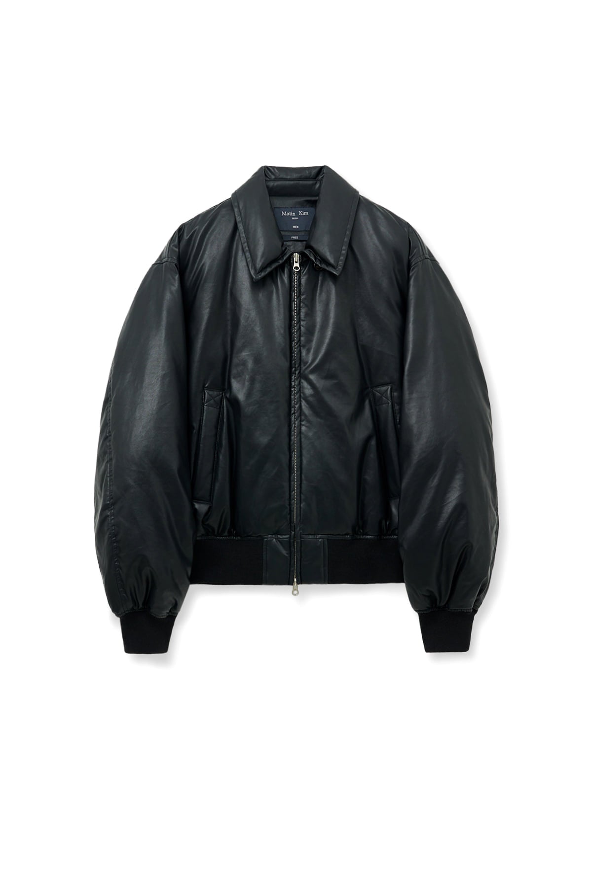 Matin Kim - Faux Leather Down Jumper (Black) product image 2 | TRAB K-Fashion Australia