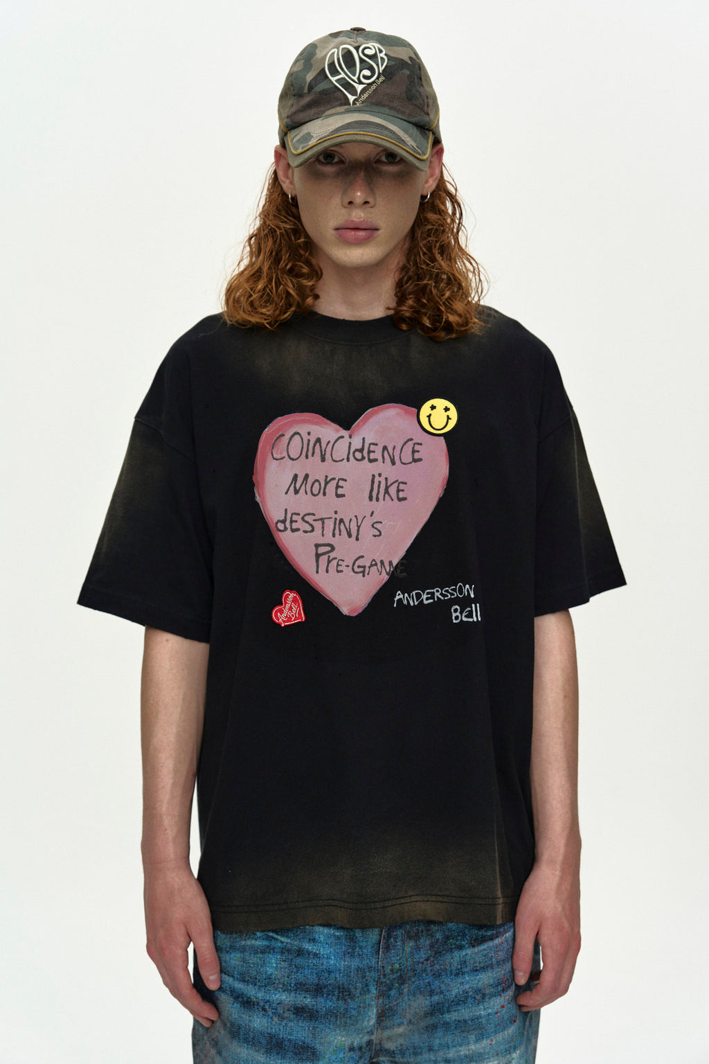 Andersson Bell - (essential) Unisex Heart Logo Embroidery Layered Cap (Khaki) product image 8 | TRAB K-Fashion Australia