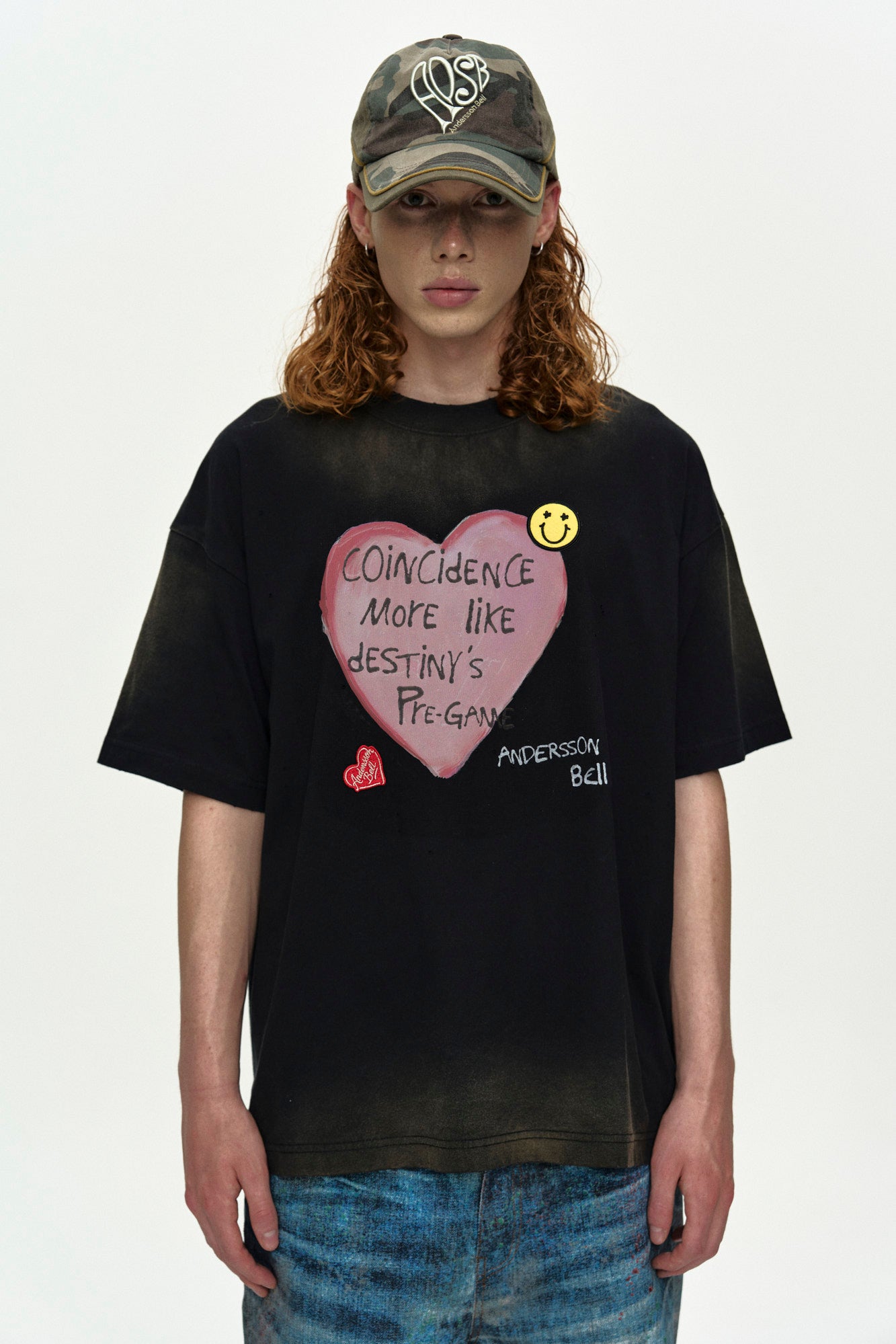 Andersson Bell - (essential) Unisex Heart Logo Embroidery Layered Cap (Khaki) product image 8 | TRAB K-Fashion Australia