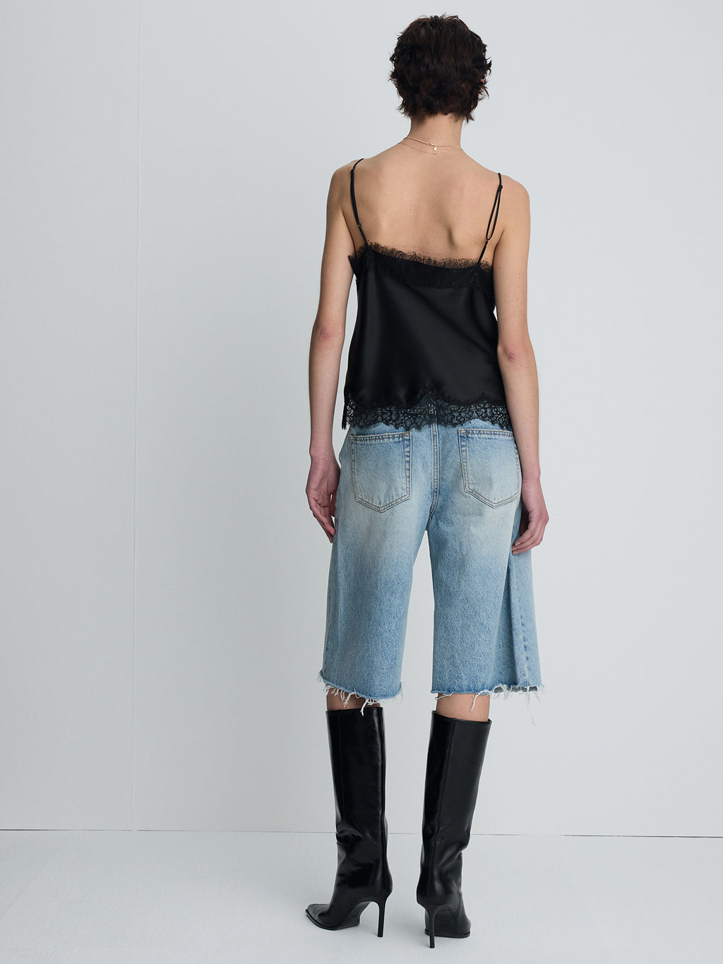 Tonywack - Satin Lace Camisole (Black) product image 2 | TRAB K-Fashion Australia