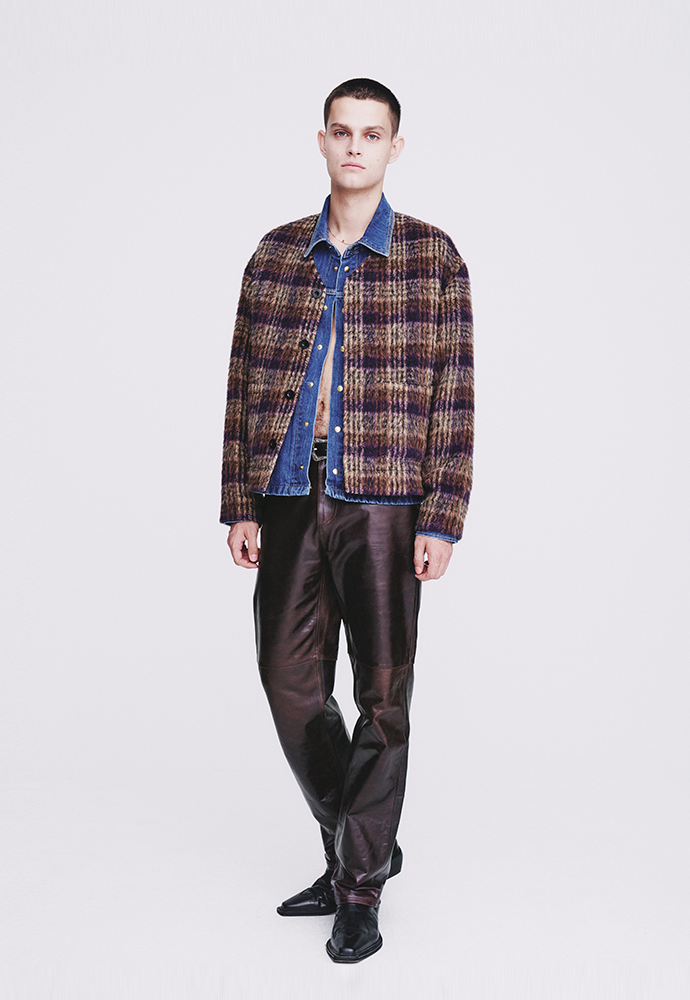 Tonywack - Japanese Fabric Mohair Button Blouson (Camel / Purple) product image 3 | TRAB K-Fashion Australia