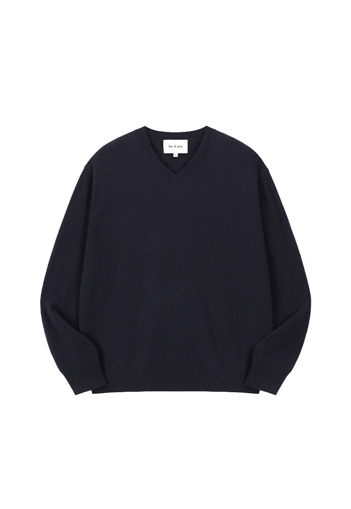 Art if acts - Cashmere V-Neck Knit (Dark Navy) product image 6 | TRAB K-Fashion Australia