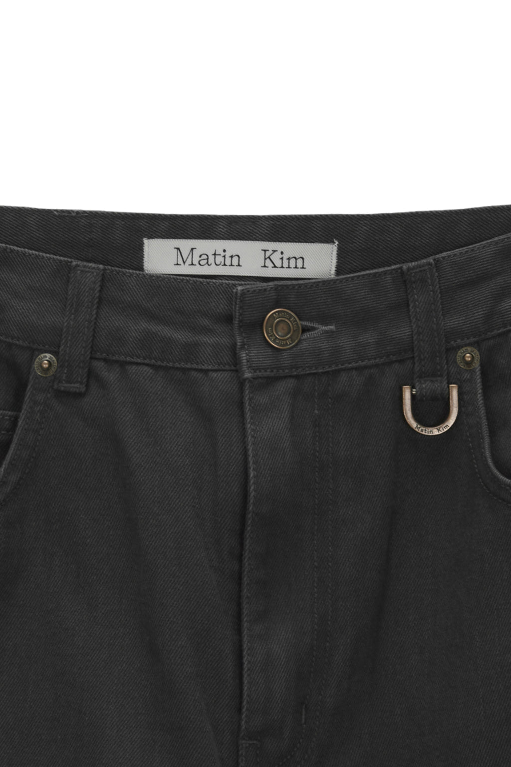 Matin Kim - Double Knee Cotton Denim Pants (Charcoal) product image 3 | TRAB K-Fashion Australia