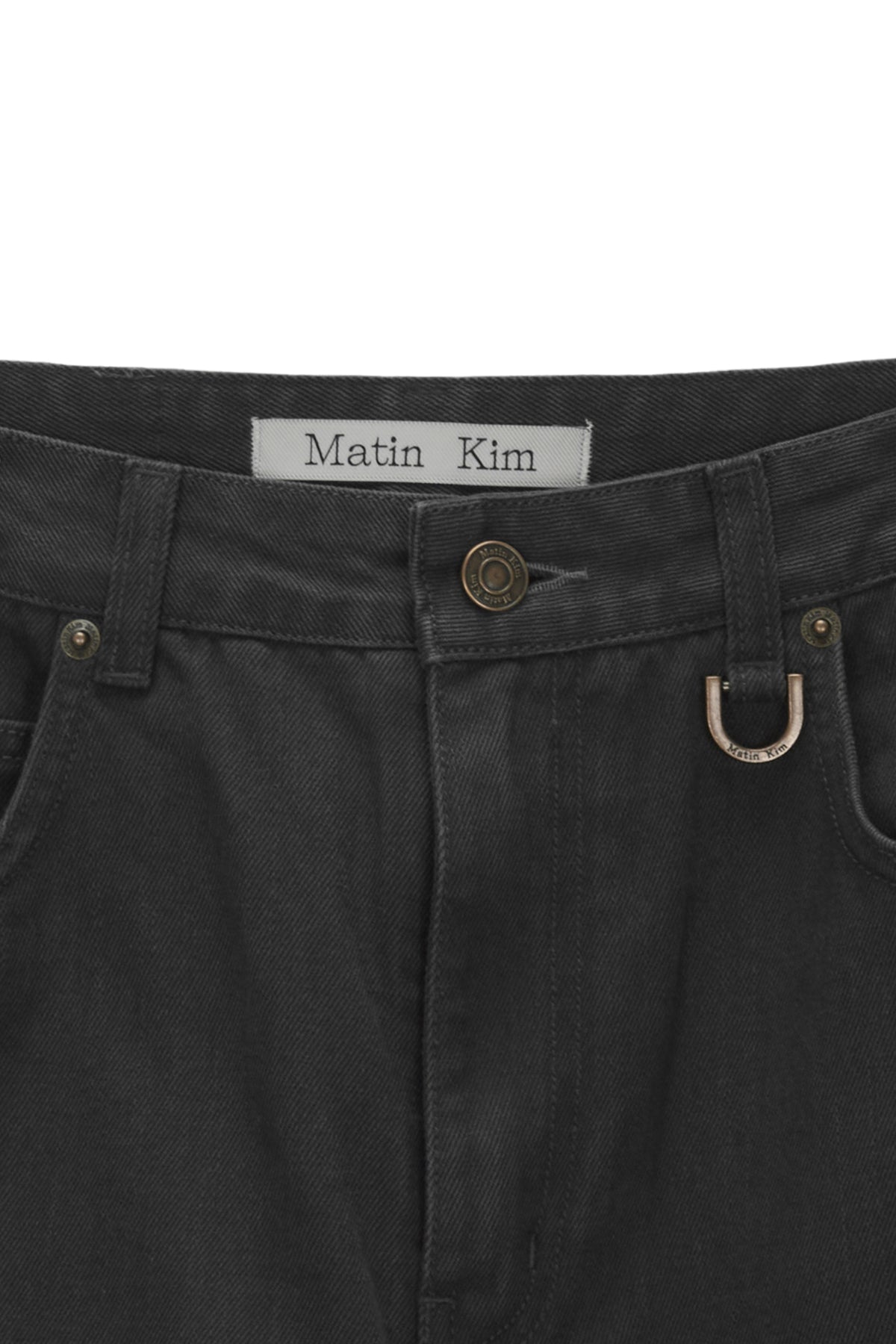 Matin Kim - Double Knee Cotton Denim Pants (Charcoal) product image 3 | TRAB K-Fashion Australia