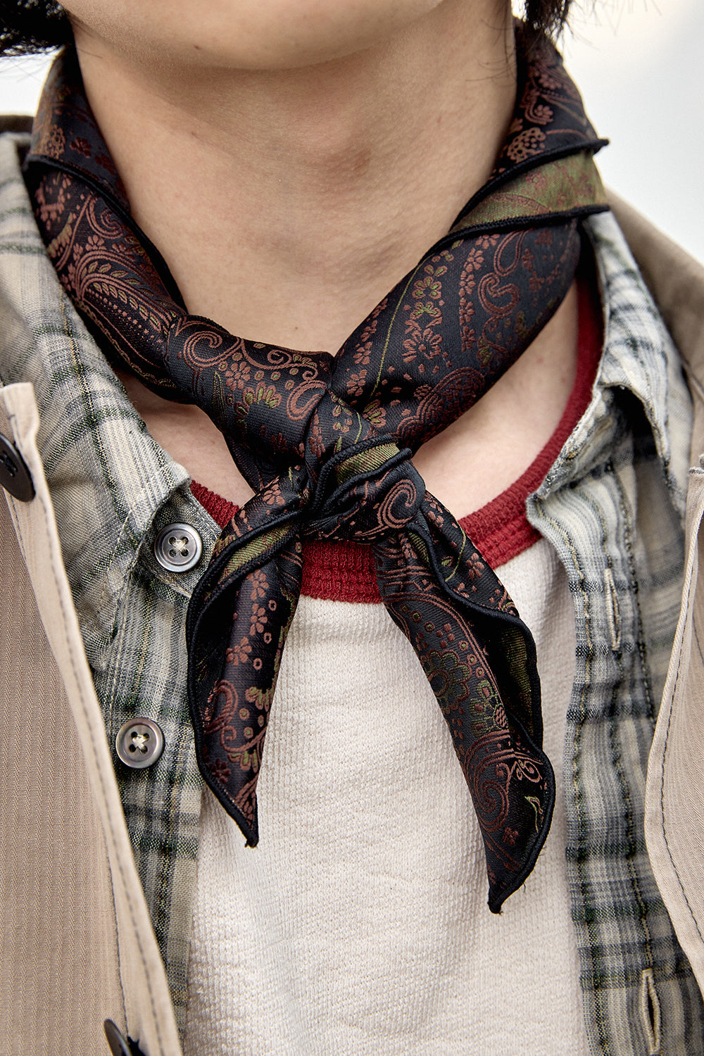 Hatchingroom - Paisley Bandana Scarf (Khaki) product image 9 | TRAB K-Fashion Australia
