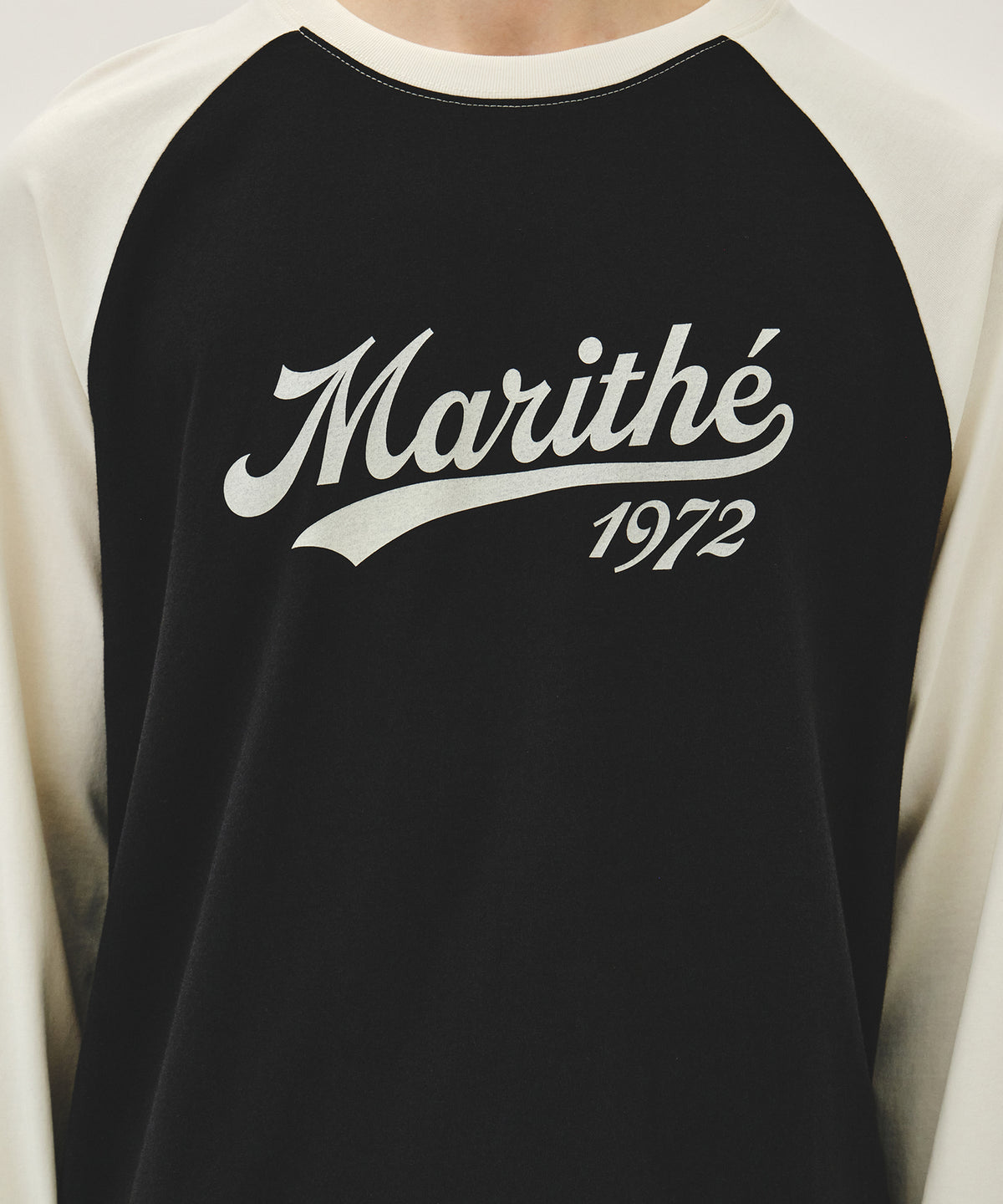 Marithe & Francois Girbaud - Sleeve Contrast Long Sleeve Tee (Ivory) product image 4 | TRAB K-Fashion Australia