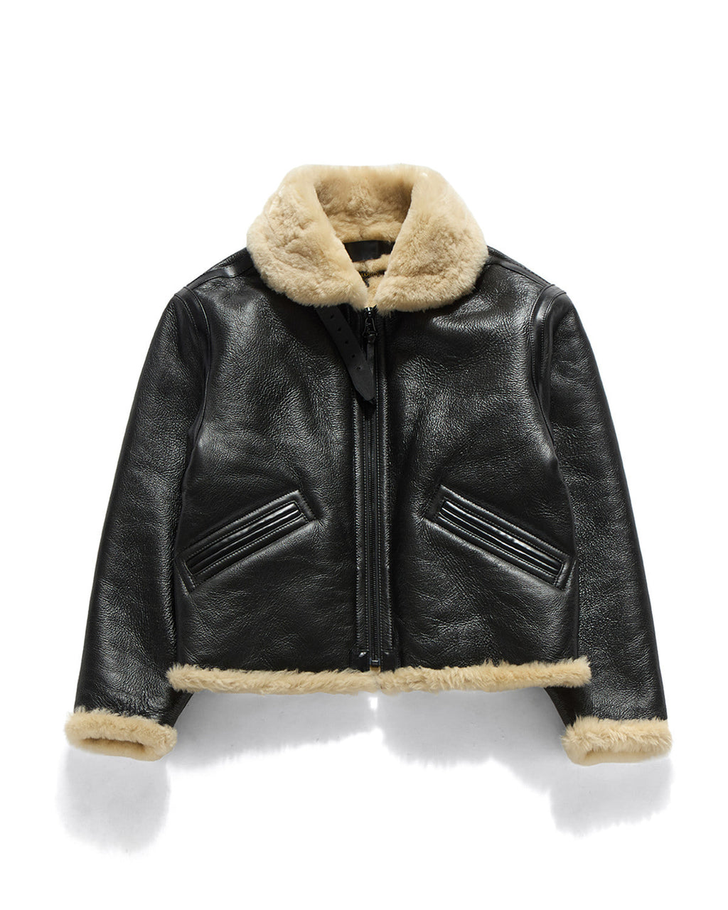 Eastlogue - Aviator Shearling Mouton Short Jacket (Black) product image 1 | TRAB K-Fashion Australia