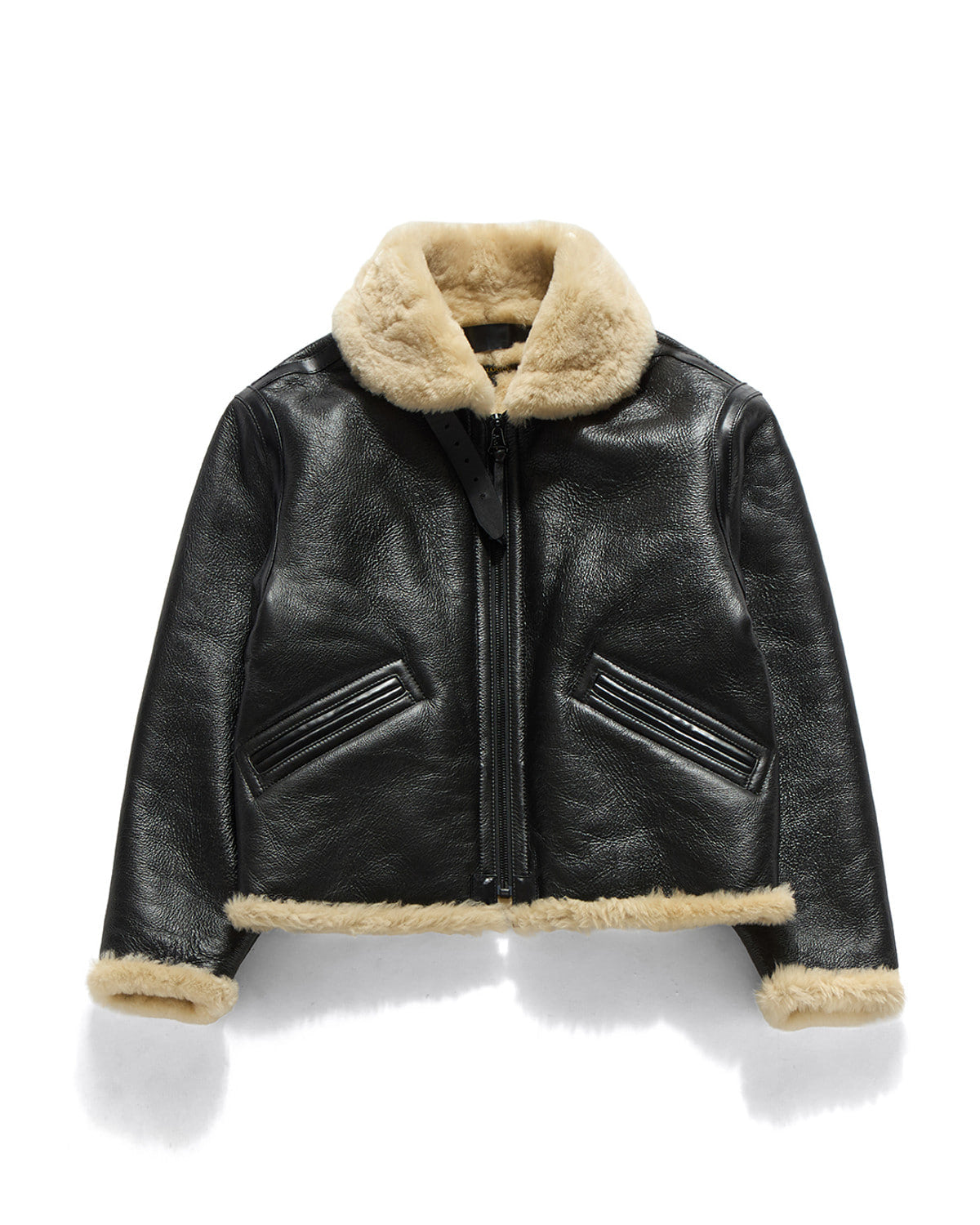 Eastlogue - Aviator Shearling Mouton Short Jacket (Black) product image 1 | TRAB K-Fashion Australia